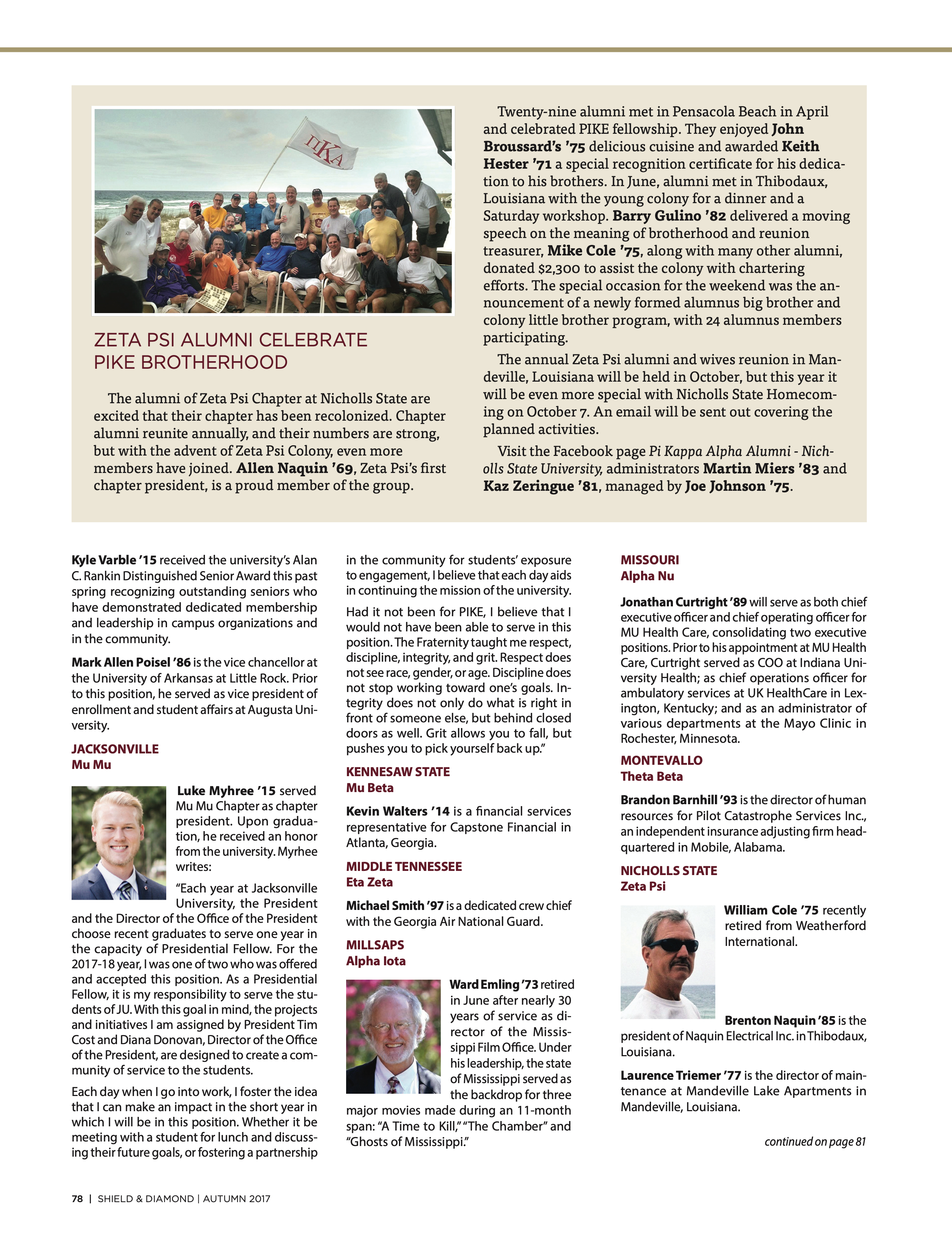 Zeta Psi Alumni Celebrate Pike Brotherhood